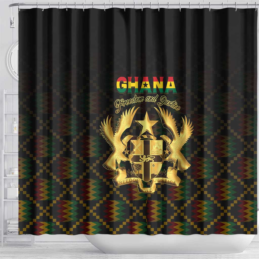 Ghana Kente Pattern Shower Curtain The Heart of Gold of Africa - Wonder Print Shop