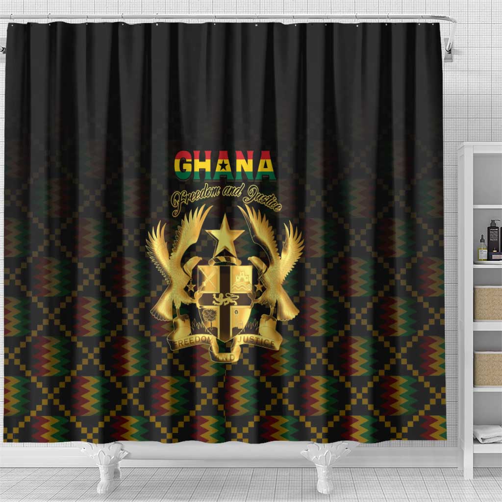 Ghana Kente Pattern Shower Curtain The Heart of Gold of Africa - Wonder Print Shop