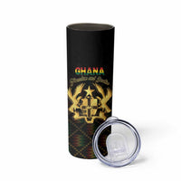 Personalized Ghana Kente Pattern Skinny Tumbler The Heart of Gold of Africa - Wonder Print Shop