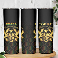 Personalized Ghana Kente Pattern Skinny Tumbler The Heart of Gold of Africa - Wonder Print Shop