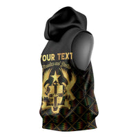 Personalized Ghana Kente Pattern Sleeveless Hoodie The Heart of Gold of Africa - Wonder Print Shop