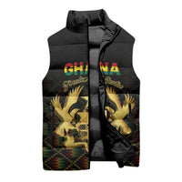 Personalized Ghana Kente Pattern Sleeveless Puffer Jacket The Heart of Gold of Africa - Wonder Print Shop
