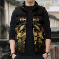 Personalized Ghana Kente Pattern Sleeveless Puffer Jacket The Heart of Gold of Africa - Wonder Print Shop