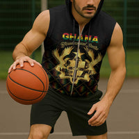 Personalized Ghana Kente Pattern Sleeveless Zip Hoodie The Heart of Gold of Africa - Wonder Print Shop