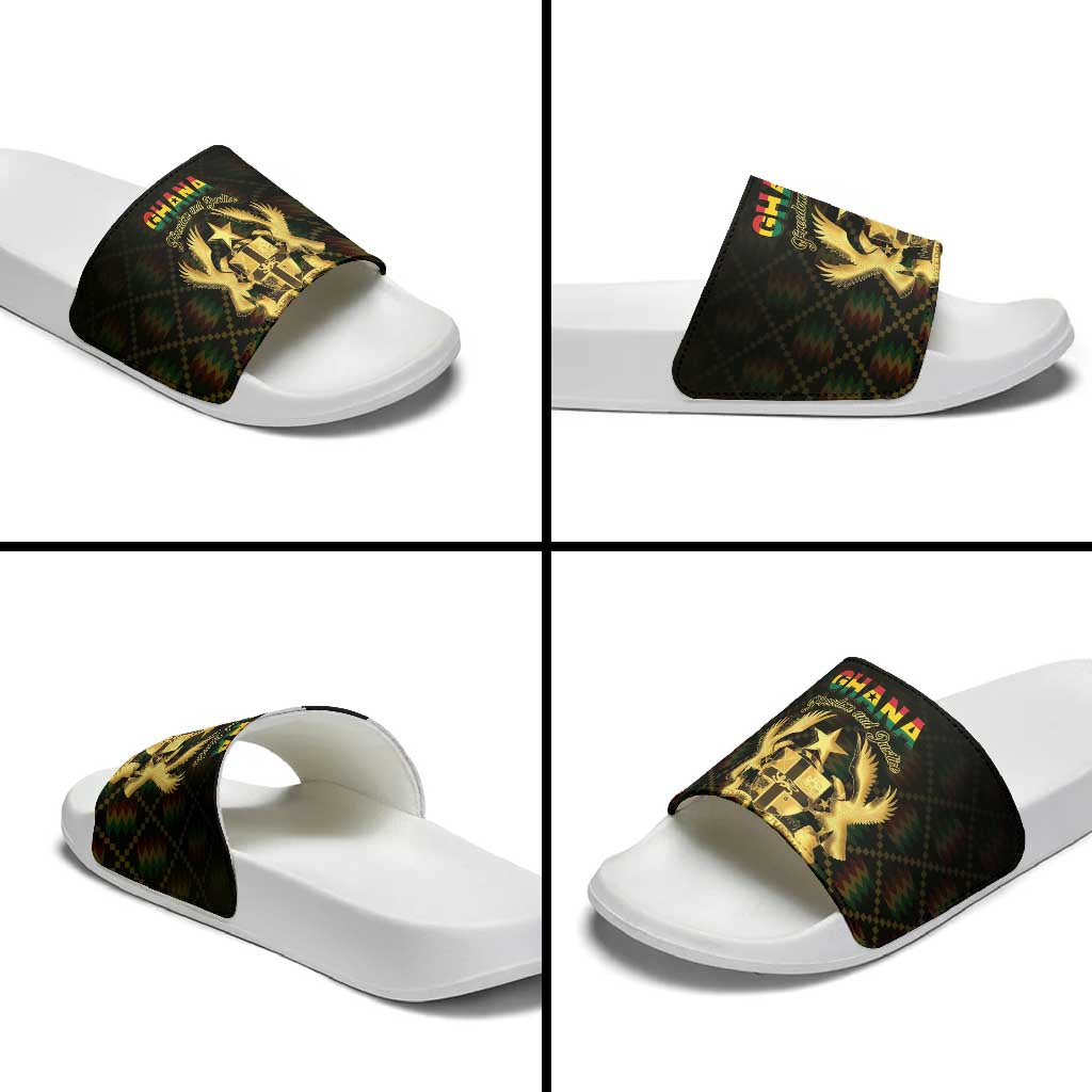 Ghana Kente Pattern Slide Sandals The Heart of Gold of Africa - Wonder Print Shop