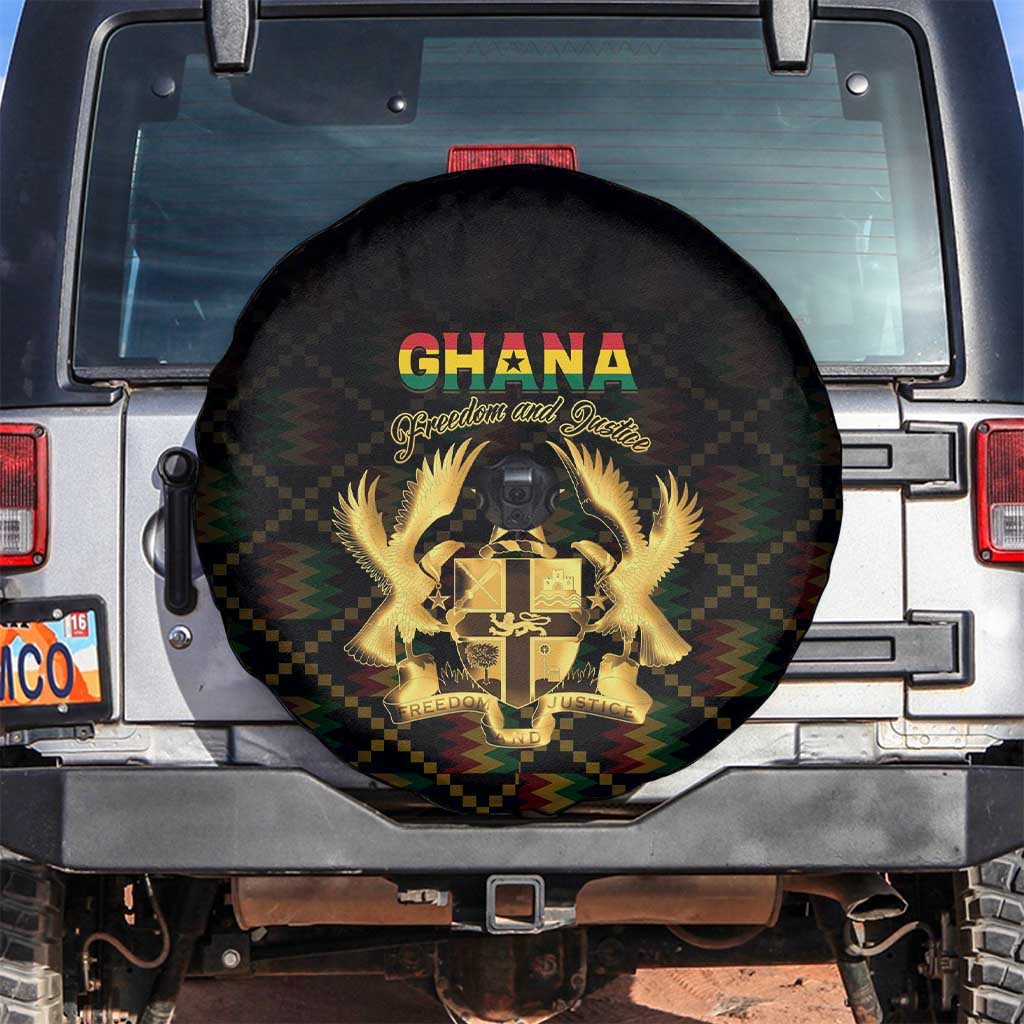 Ghana Kente Pattern Spare Tire Cover The Heart of Gold of Africa - Wonder Print Shop
