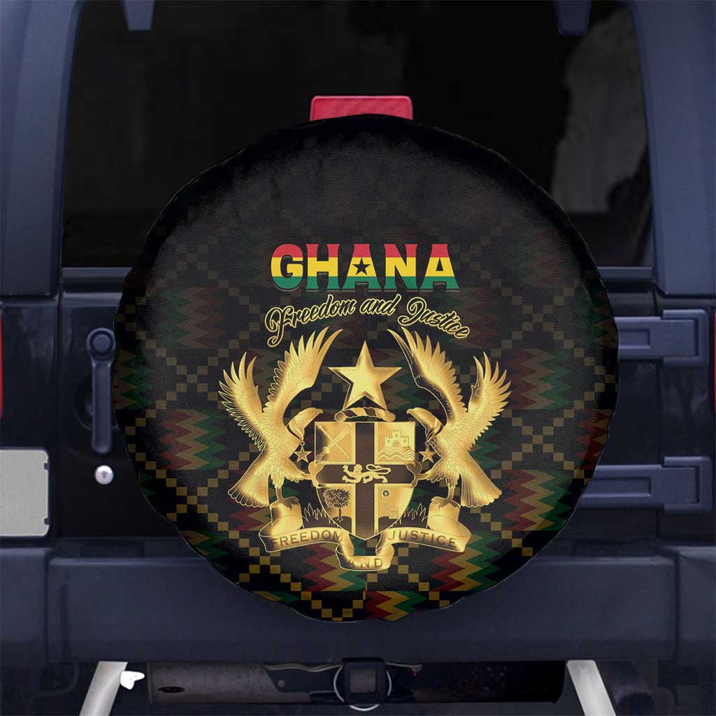 Ghana Kente Pattern Spare Tire Cover The Heart of Gold of Africa - Wonder Print Shop