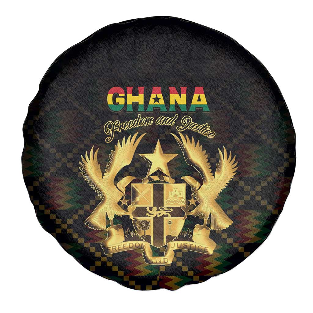 Ghana Kente Pattern Spare Tire Cover The Heart of Gold of Africa - Wonder Print Shop