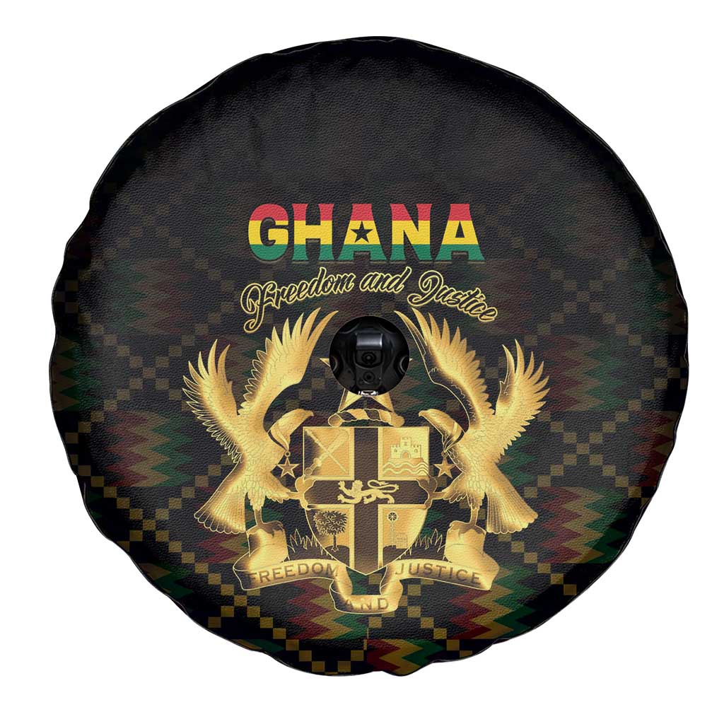 Ghana Kente Pattern Spare Tire Cover The Heart of Gold of Africa - Wonder Print Shop