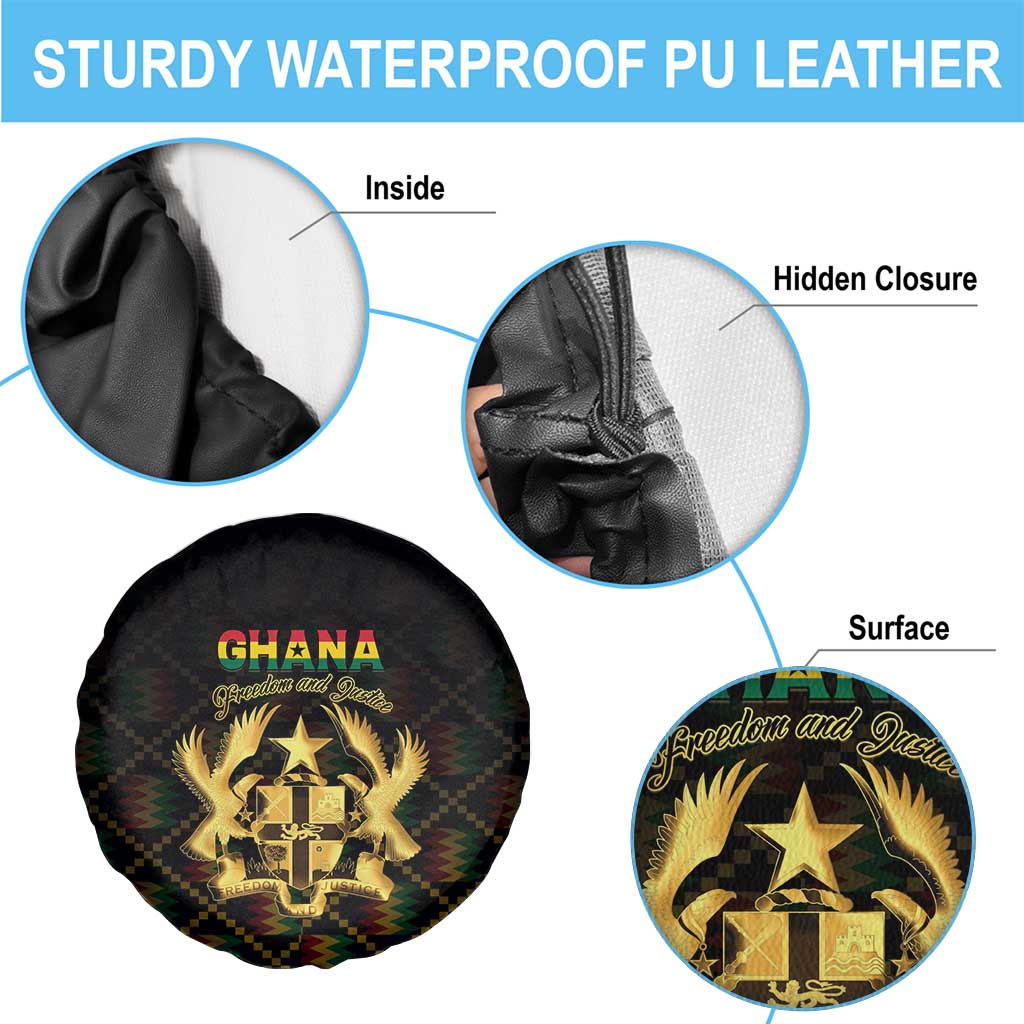 Ghana Kente Pattern Spare Tire Cover The Heart of Gold of Africa - Wonder Print Shop