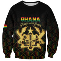 Personalized Ghana Kente Pattern Sweatshirt The Heart of Gold of Africa - Wonder Print Shop