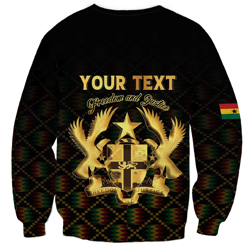 Personalized Ghana Kente Pattern Sweatshirt The Heart of Gold of Africa - Wonder Print Shop