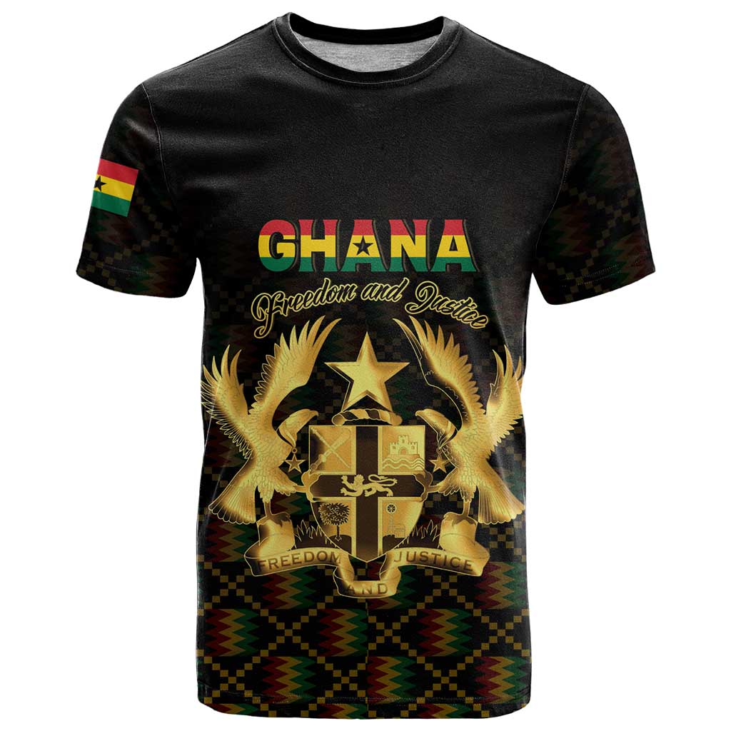 Personalized Ghana Kente Pattern T Shirt The Heart of Gold of Africa - Wonder Print Shop