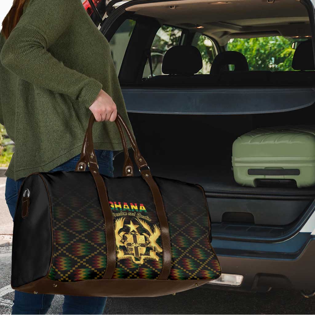Ghana Kente Pattern Travel Bag The Heart of Gold of Africa - Wonder Print Shop