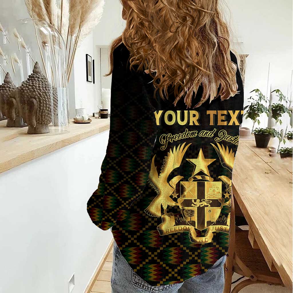 Personalized Ghana Kente Pattern Women Casual Shirt The Heart of Gold of Africa - Wonder Print Shop