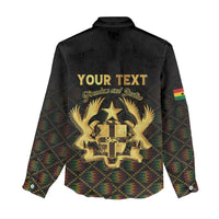 Personalized Ghana Kente Pattern Women Casual Shirt The Heart of Gold of Africa - Wonder Print Shop