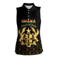 Personalized Ghana Kente Pattern Women Sleeveless Polo Shirt The Heart of Gold of Africa - Wonder Print Shop