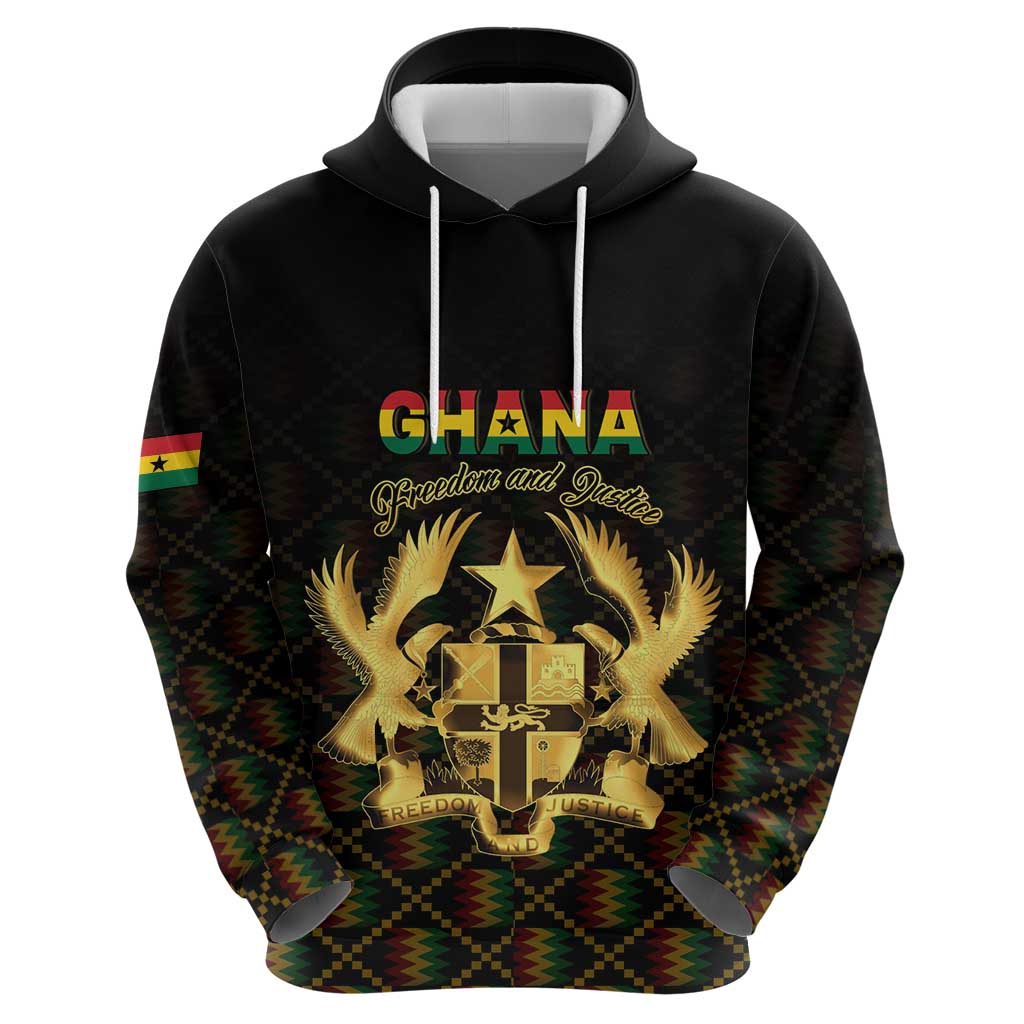 Personalized Ghana Kente Pattern Zip Hoodie The Heart of Gold of Africa - Wonder Print Shop