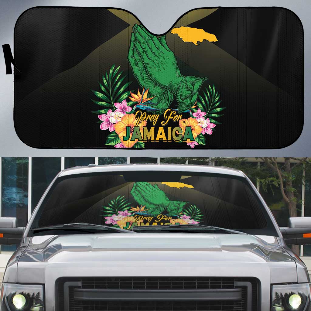 Pray For Jamaica Auto Sun Shade Jamaica Strong - Wonder Print Shop