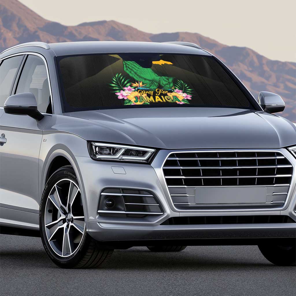 Pray For Jamaica Auto Sun Shade Jamaica Strong - Wonder Print Shop