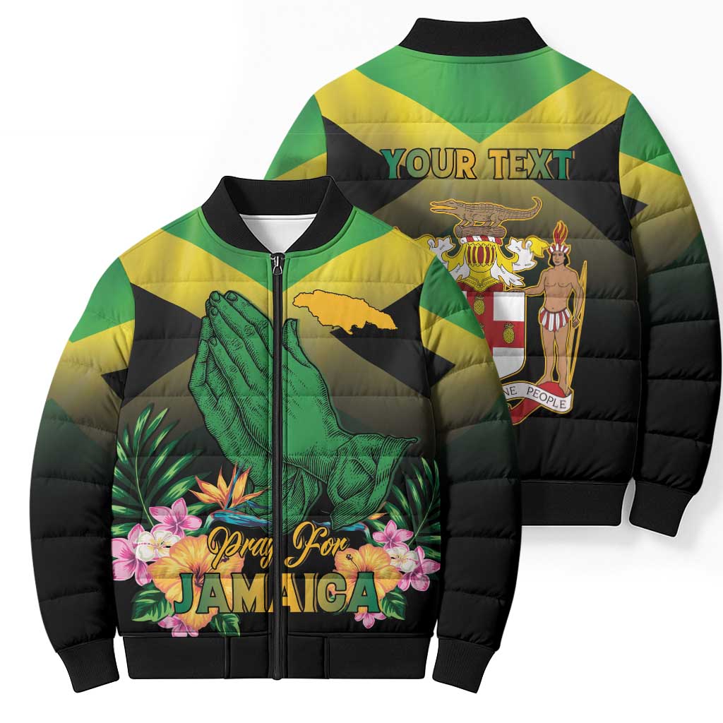 Personalized Pray For Jamaica Bomber Puffer Jacket Jamaica Strong - Wonder Print Shop