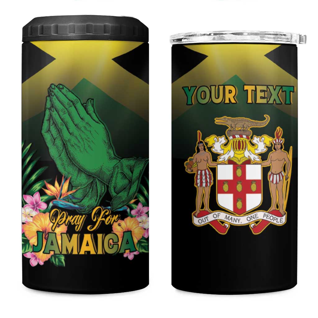 Personalized Pray For Jamaica 4 in 1 Can Cooler Tumbler Jamaica Strong - Wonder Print Shop