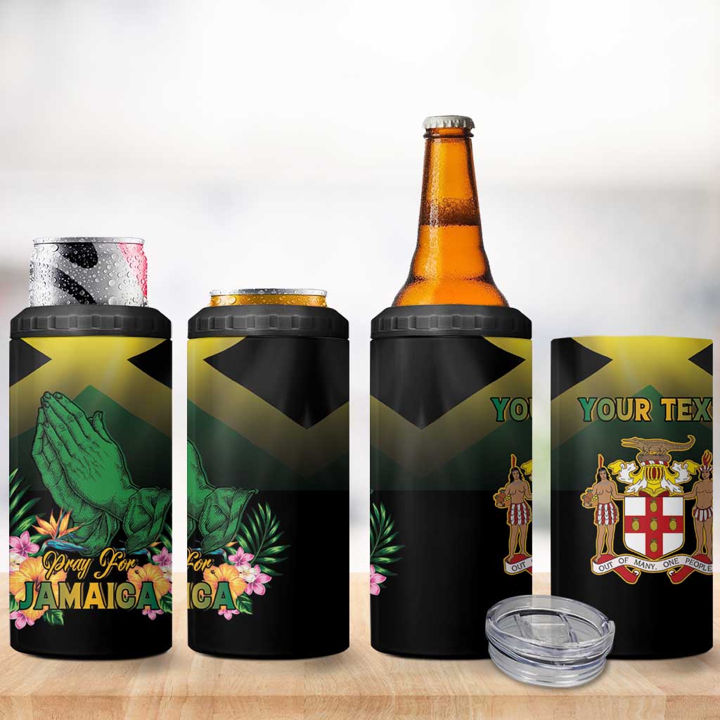 Personalized Pray For Jamaica 4 in 1 Can Cooler Tumbler Jamaica Strong - Wonder Print Shop
