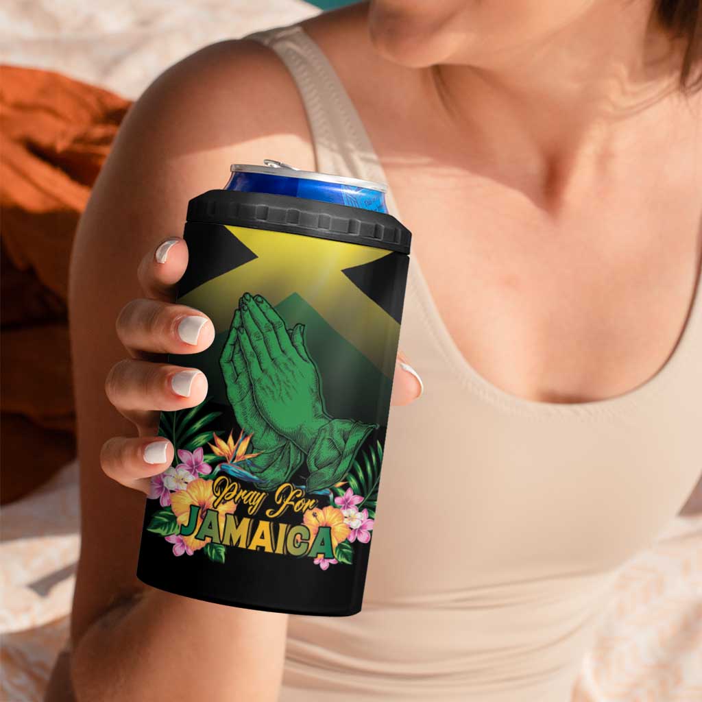 Personalized Pray For Jamaica 4 in 1 Can Cooler Tumbler Jamaica Strong - Wonder Print Shop