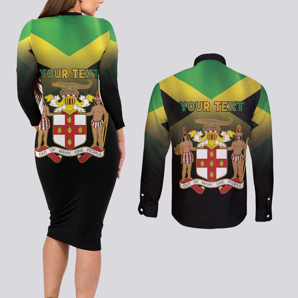 Personalized Pray For Jamaica Couples Matching Long Sleeve Bodycon Dress and Long Sleeve Button Shirt Jamaica Strong - Wonder Print Shop