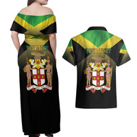 Personalized Pray For Jamaica Couples Matching Off Shoulder Maxi Dress and Hawaiian Shirt Jamaica Strong - Wonder Print Shop