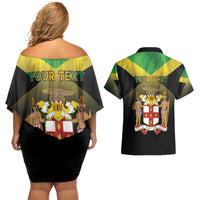 Personalized Pray For Jamaica Couples Matching Off Shoulder Short Dress and Hawaiian Shirt Jamaica Strong - Wonder Print Shop