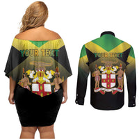 Personalized Pray For Jamaica Couples Matching Off Shoulder Short Dress and Long Sleeve Button Shirt Jamaica Strong - Wonder Print Shop