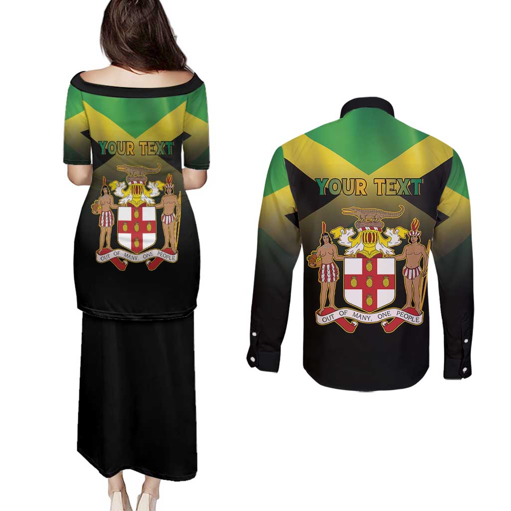 Personalized Pray For Jamaica Couples Matching Puletasi and Long Sleeve Button Shirt Jamaica Strong - Wonder Print Shop