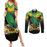Personalized Pray For Jamaica Couples Matching Summer Maxi Dress and Long Sleeve Button Shirt Jamaica Strong - Wonder Print Shop