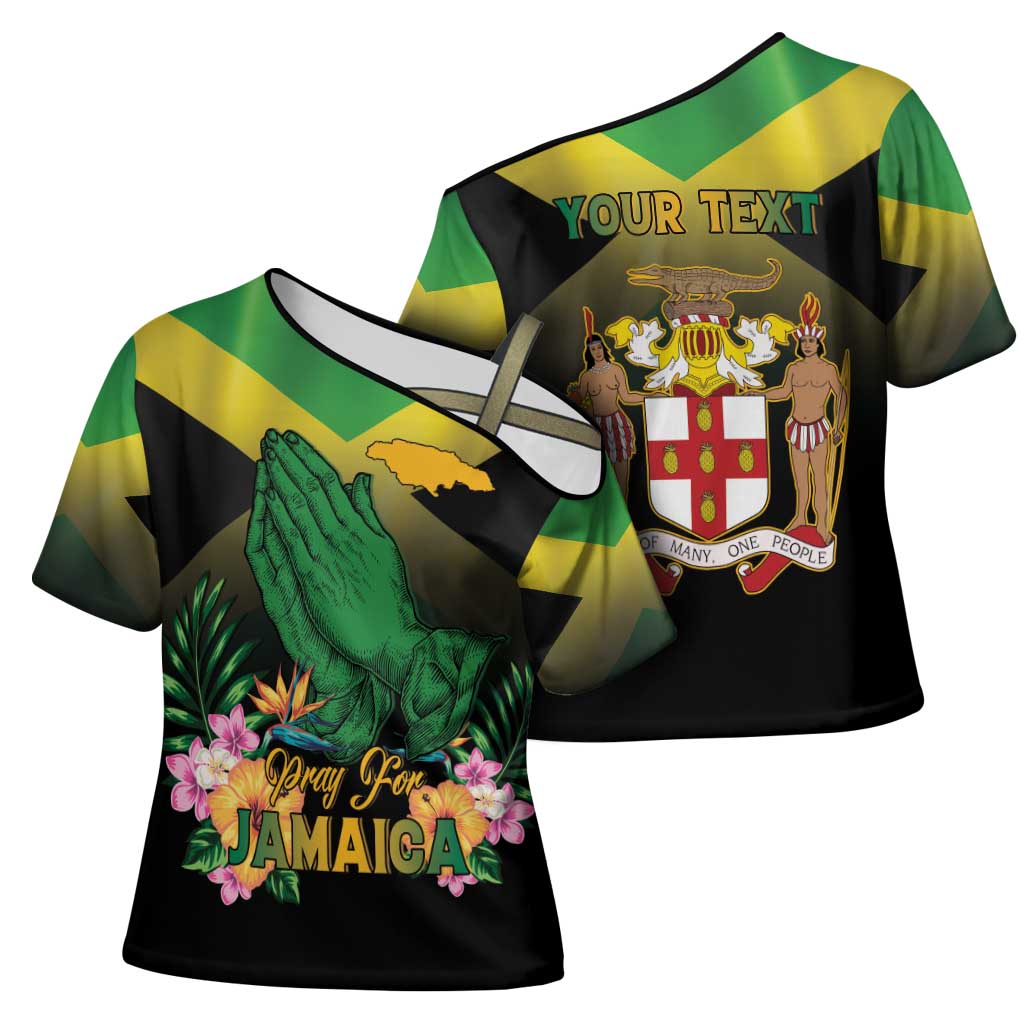 Personalized Pray For Jamaica Cross Shoulder Shirt Jamaica Strong - Wonder Print Shop