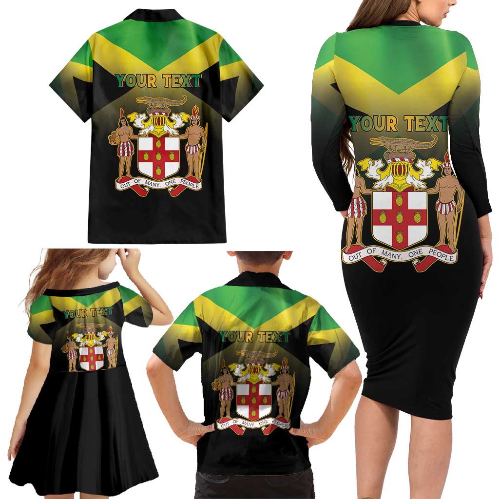 Personalized Pray For Jamaica Family Matching Long Sleeve Bodycon Dress and Hawaiian Shirt Jamaica Strong - Wonder Print Shop