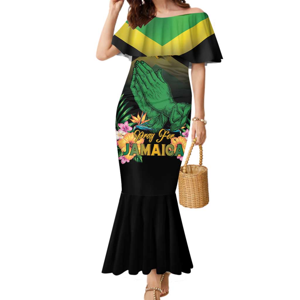 Personalized Pray For Jamaica Family Matching Mermaid Dress and Hawaiian Shirt Jamaica Strong - Wonder Print Shop