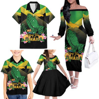 Personalized Pray For Jamaica Family Matching Off The Shoulder Long Sleeve Dress and Hawaiian Shirt Jamaica Strong - Wonder Print Shop