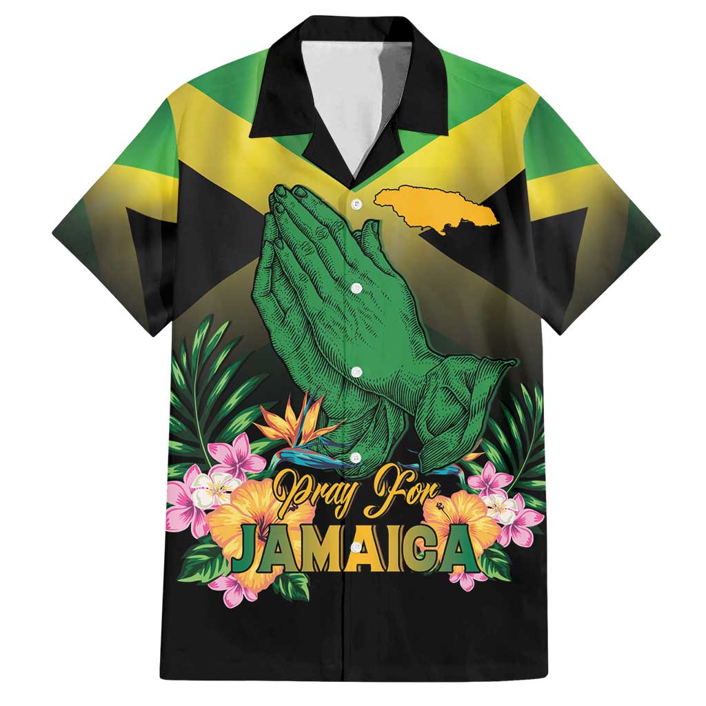 Personalized Pray For Jamaica Family Matching Off Shoulder Maxi Dress and Hawaiian Shirt Jamaica Strong - Wonder Print Shop