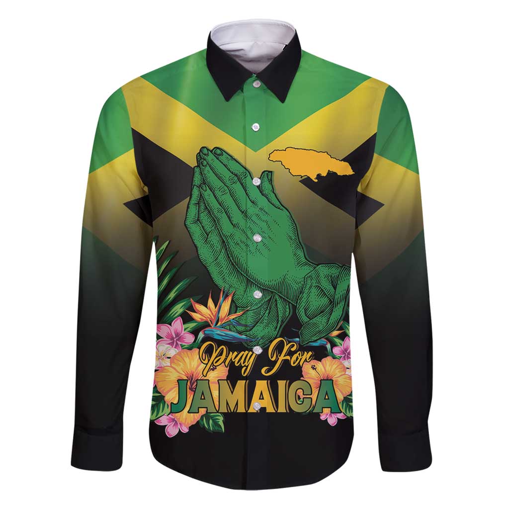 Personalized Pray For Jamaica Family Matching Off Shoulder Maxi Dress and Hawaiian Shirt Jamaica Strong - Wonder Print Shop