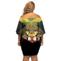 Personalized Pray For Jamaica Family Matching Off Shoulder Short Dress and Hawaiian Shirt Jamaica Strong - Wonder Print Shop