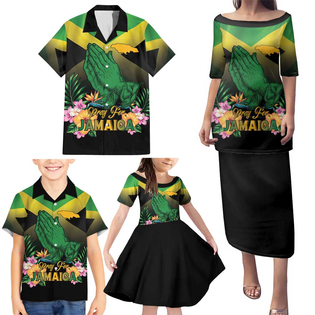 Personalized Pray For Jamaica Family Matching Puletasi and Hawaiian Shirt Jamaica Strong - Wonder Print Shop
