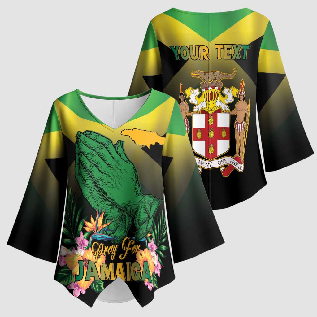 Personalized Pray For Jamaica Kimono Sleeve Blouse Jamaica Strong - Wonder Print Shop