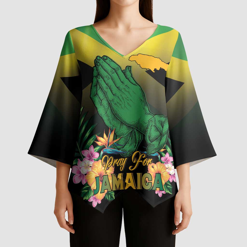 Personalized Pray For Jamaica Kimono Sleeve Blouse Jamaica Strong - Wonder Print Shop