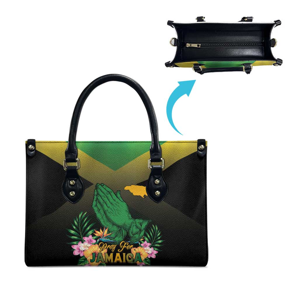 Pray For Jamaica Leather Bag Jamaica Strong - Wonder Print Shop