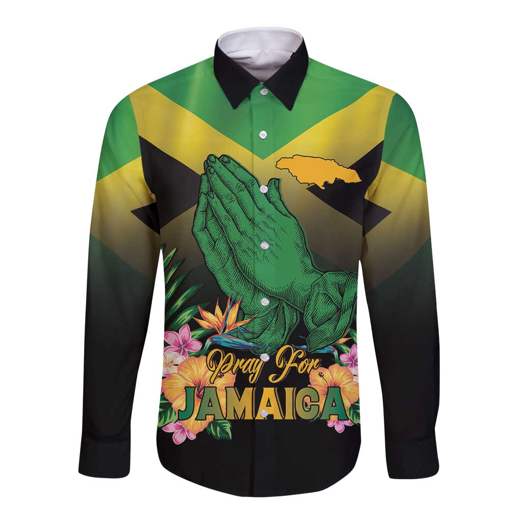 Personalized Pray For Jamaica Long Sleeve Button Shirt Jamaica Strong - Wonder Print Shop