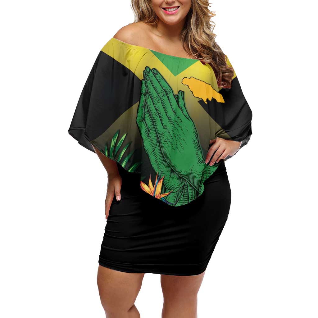 Personalized Pray For Jamaica Off Shoulder Short Dress Jamaica Strong - Wonder Print Shop