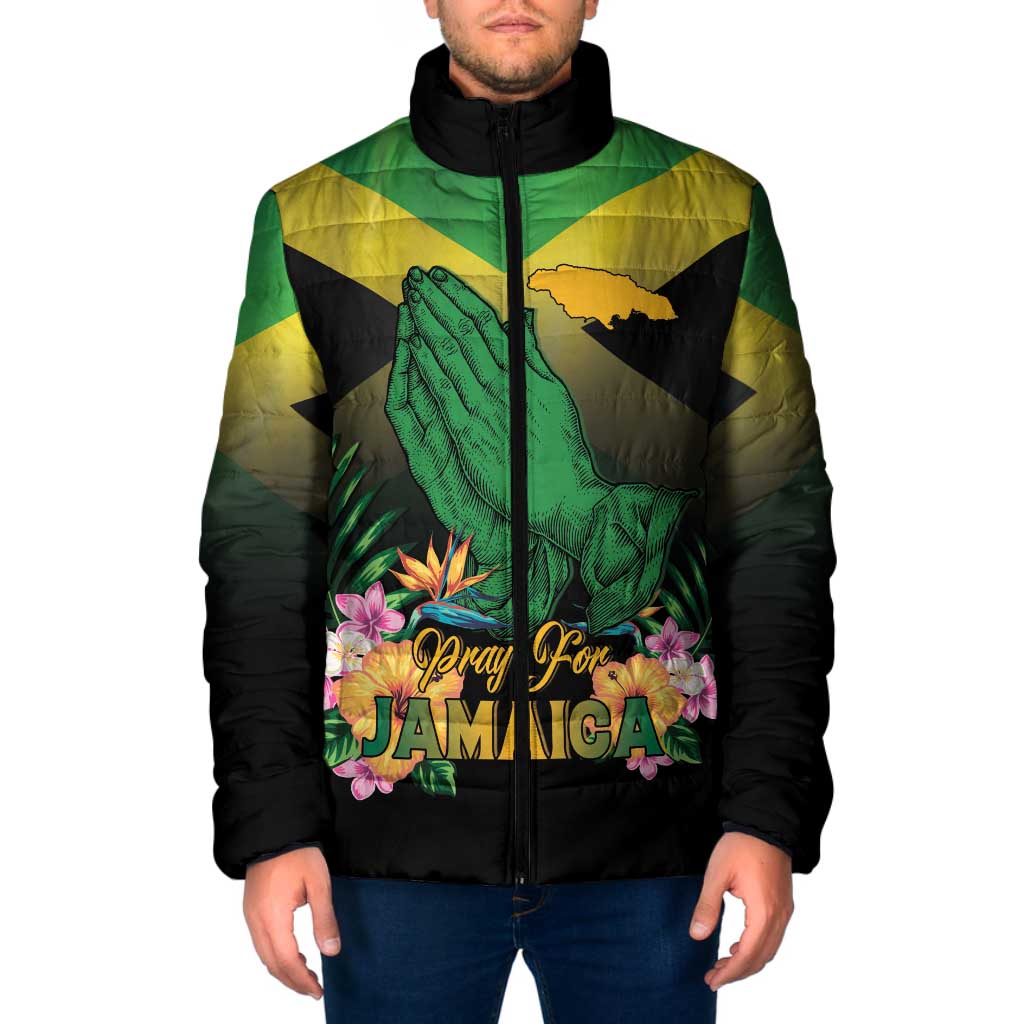 Personalized Pray For Jamaica Padded Jacket Jamaica Strong - Wonder Print Shop