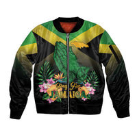 Personalized Pray For Jamaica Sleeve Zip Bomber Jacket Jamaica Strong - Wonder Print Shop