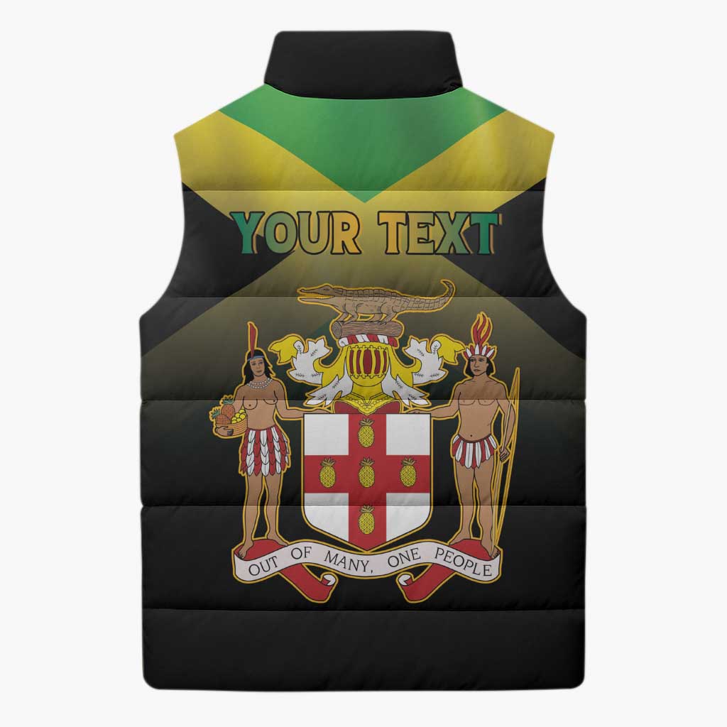 Personalized Pray For Jamaica Sleeveless Puffer Jacket Jamaica Strong - Wonder Print Shop